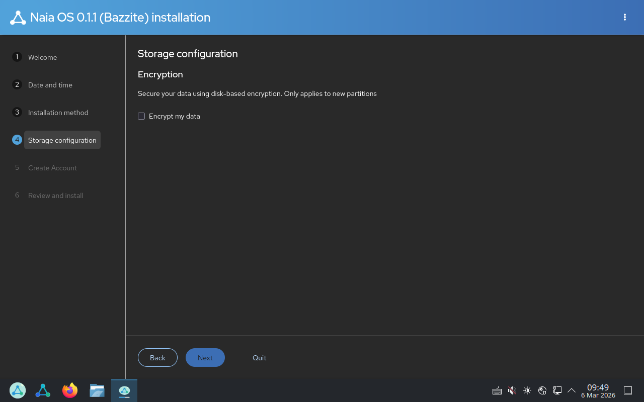Storage configuration